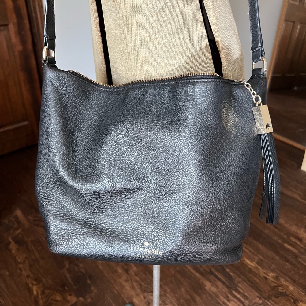 Kate Spade Black Pebbled Leather Crossbody Purse